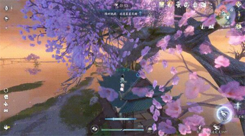 逆水寒手游镜湖粉色花瓣位置在哪2